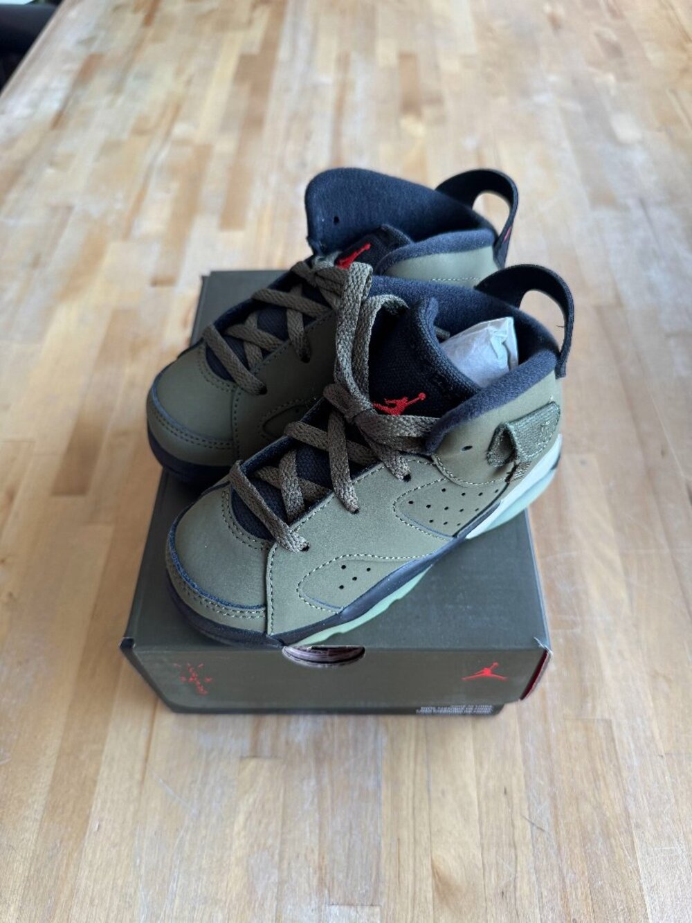 Travis Scott x Air Jordan 6 TD "Medium Olive" CQ3567-200 Sz 8C